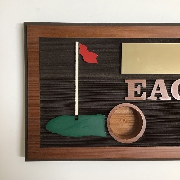Vintage Eagle Wood Wall Plaque Award Trophy Golf Ball Holder First Eagle Blank - Picture 9 of 12